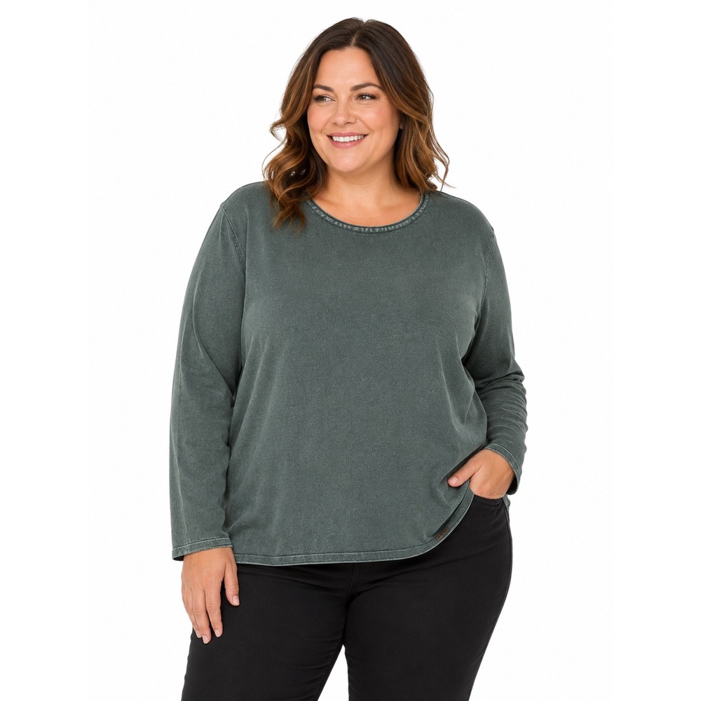 Ochnik Green Mineral Wash 100% Cotton Long Sleeve Crew Neck Sweater XXXL